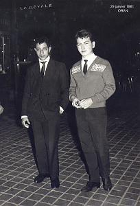 ORAN 1961 BRASSERIE LA ROYALE 2 AMIS UN 29 JANVIER 1961